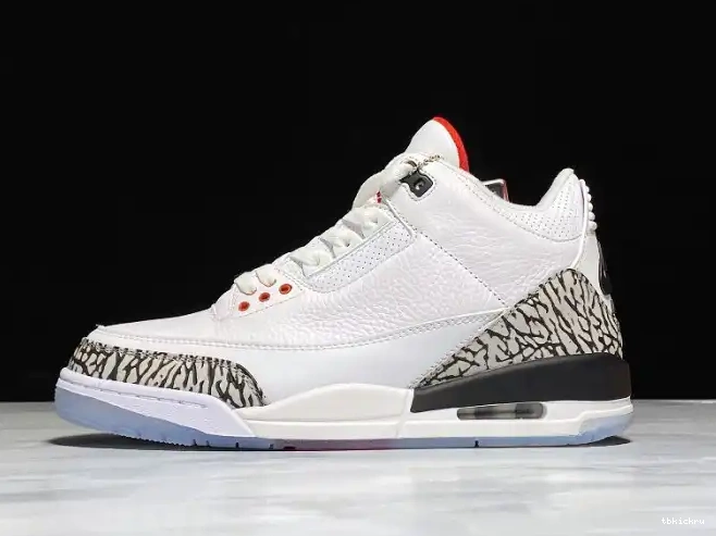 Rep TBK Jordan 3 white mens THROW LINE